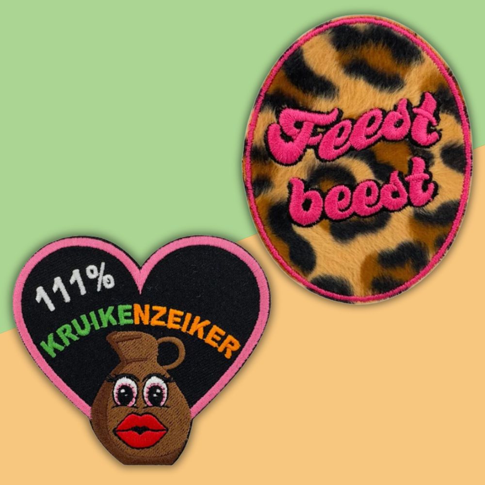 Kruikenstad roze en panter emblemen