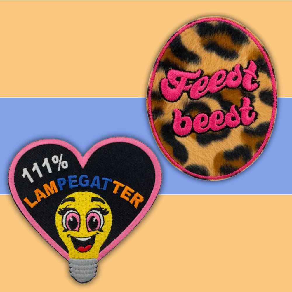 Lampegat roze en panter emblemen