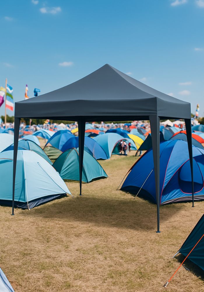 Easy up Festival Camping Partytent - 3x3m - Grijs - Festivales