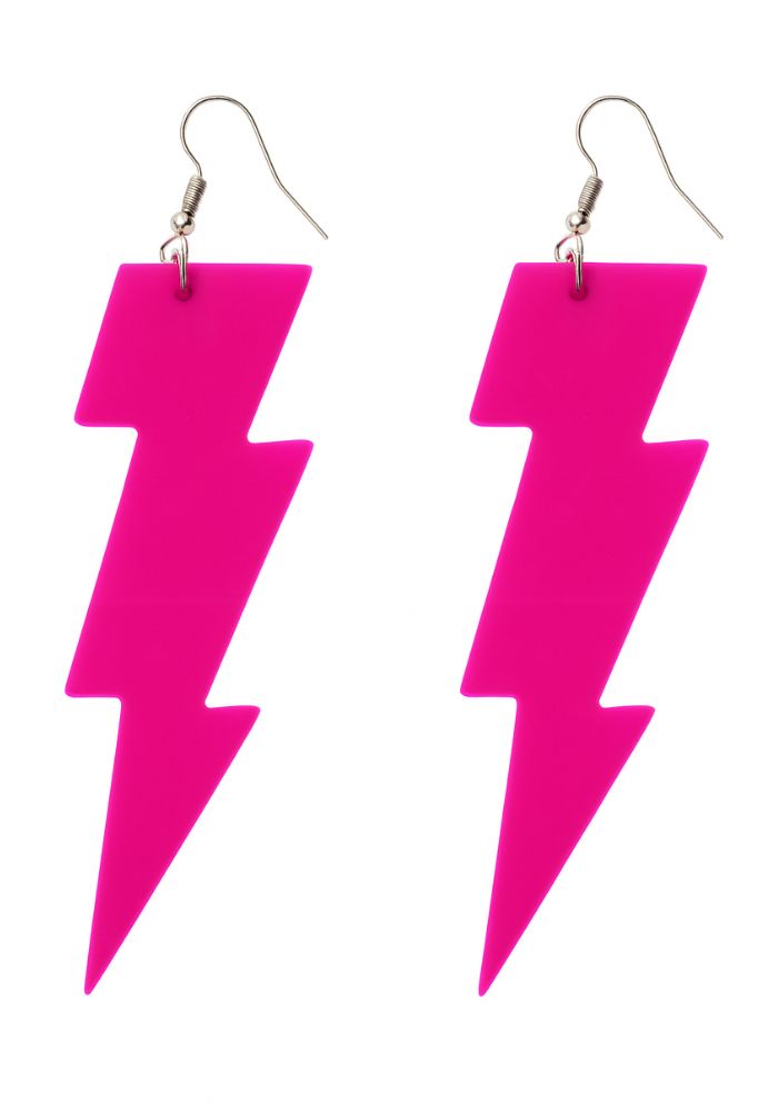 Oorbellen Bliksem Neon Roze - Festivales