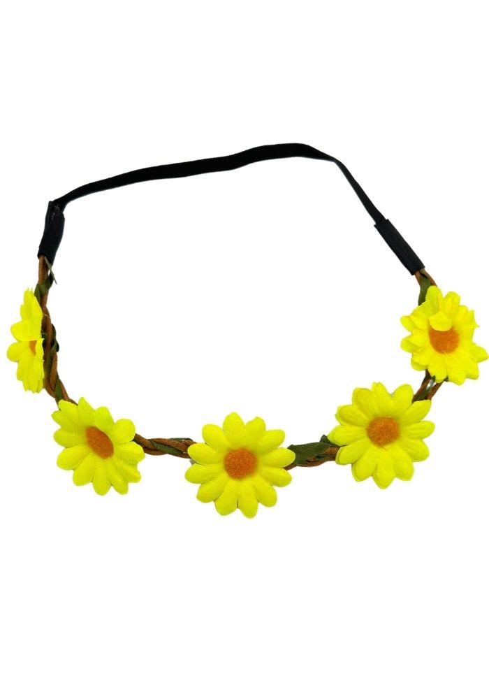 Haarbandje Bloemen Geel - Festivales