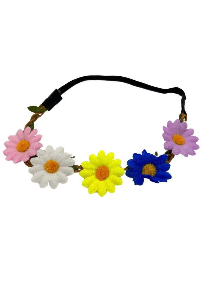 Haarbandje Bloemen Regenboog - Festivales