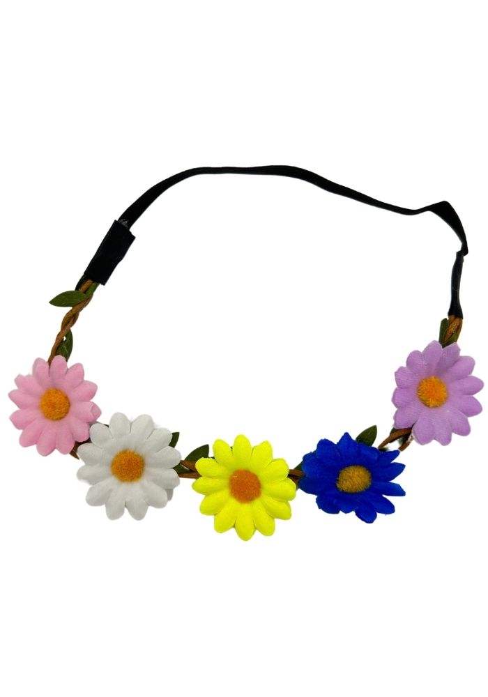 Haarbandje Bloemen Regenboog - Festivales