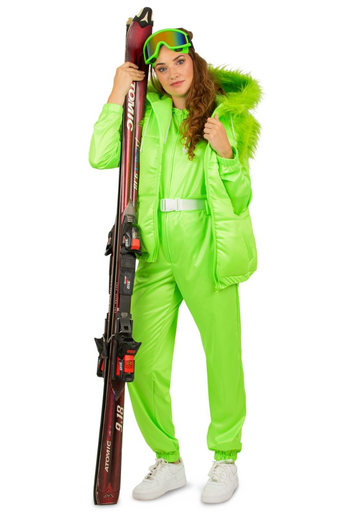 Carnavalsjas Bodywarmer Neon Groen voor Ski-Overall - Festivales