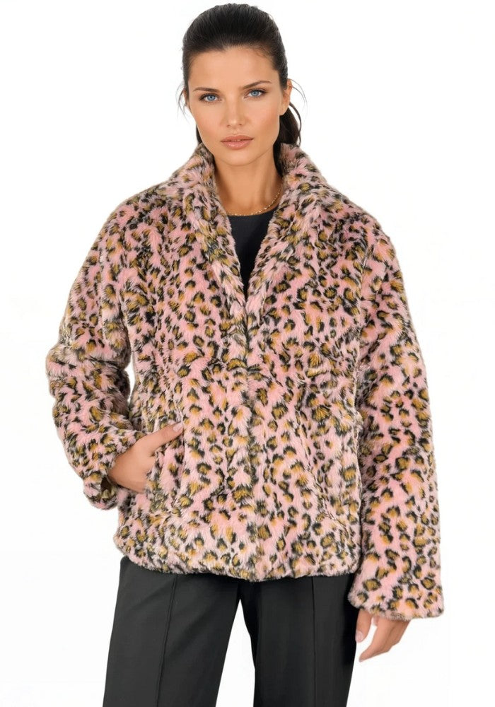 Bontjas Carnaval Dames Panter Roze - Festivales