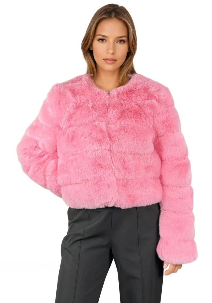 Bontjas Carnaval Dames Roze Fashion - Festivales