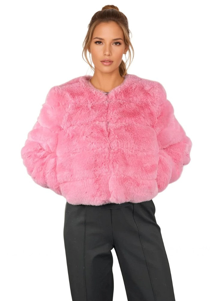 Bontjas Carnaval Dames Roze Fashion - Festivales