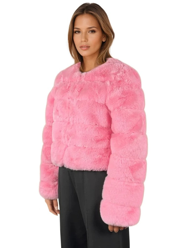 Bontjas Carnaval Dames Roze Fashion - Festivales