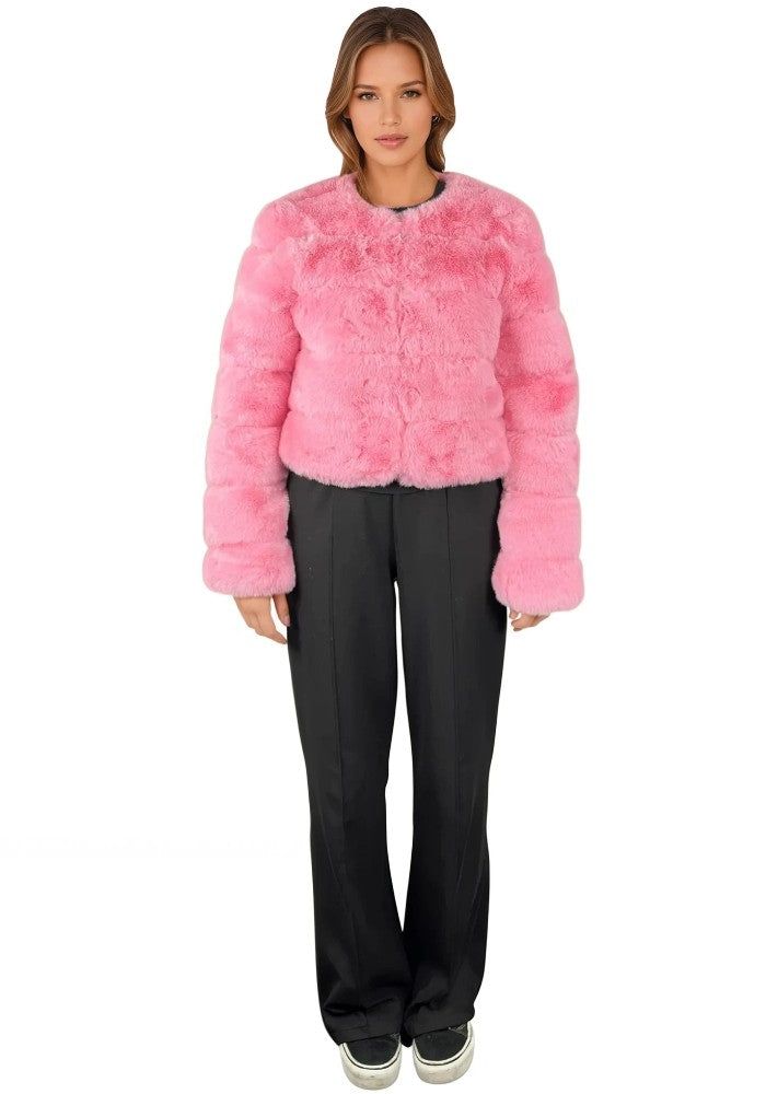 Bontjas Carnaval Dames Roze Fashion - Festivales