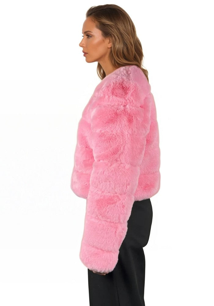 Bontjas Carnaval Dames Roze Fashion - Festivales