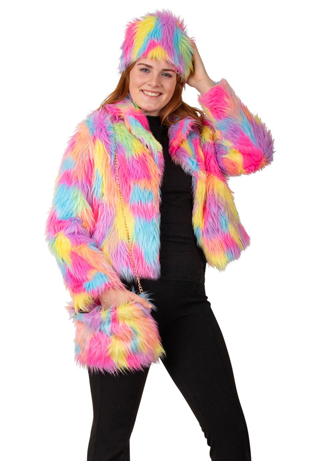 Tasje Pluche Pastel Regenboog - Festivales