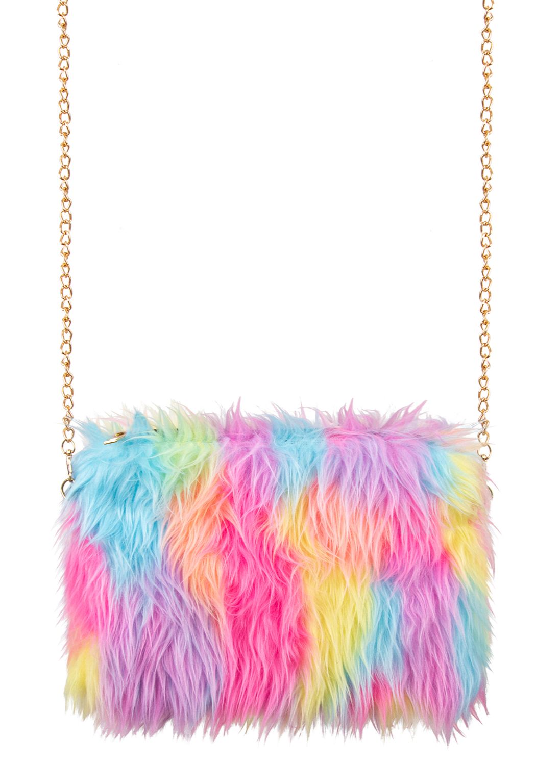 Tasje Pluche Pastel Regenboog - Festivales