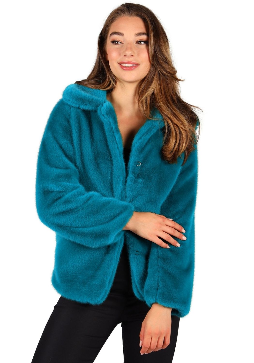 Bontjas Carnaval Dames Turquoise - Festivales