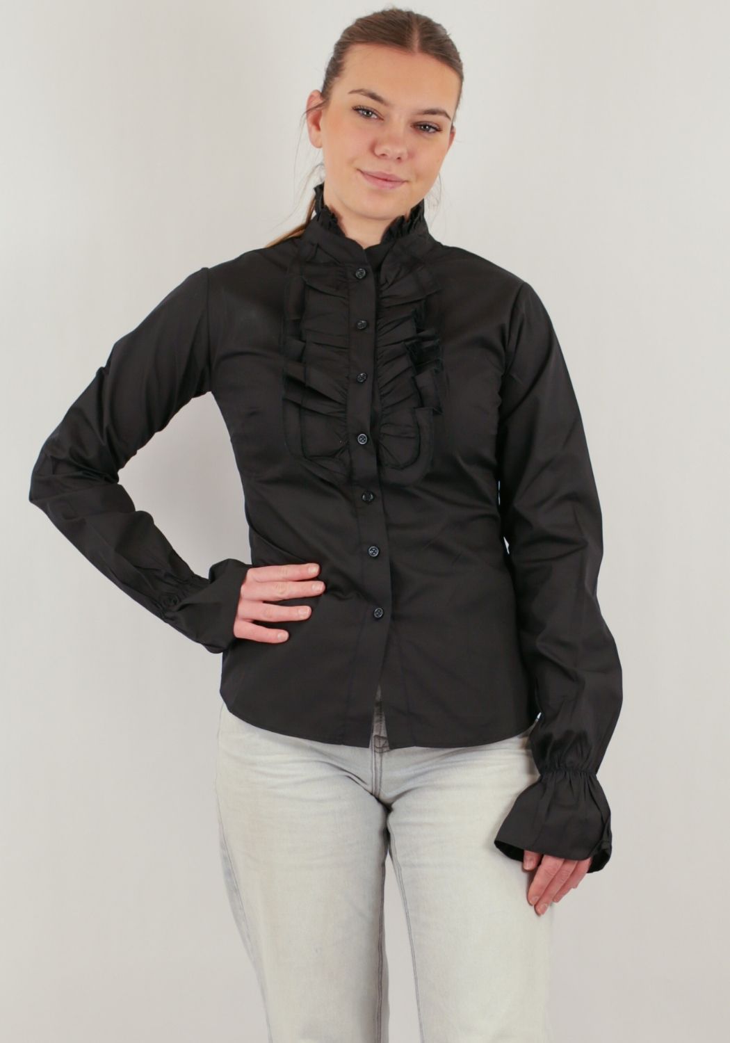 Damesblouse Zwart Voor Carnavalsjassen - Festivales