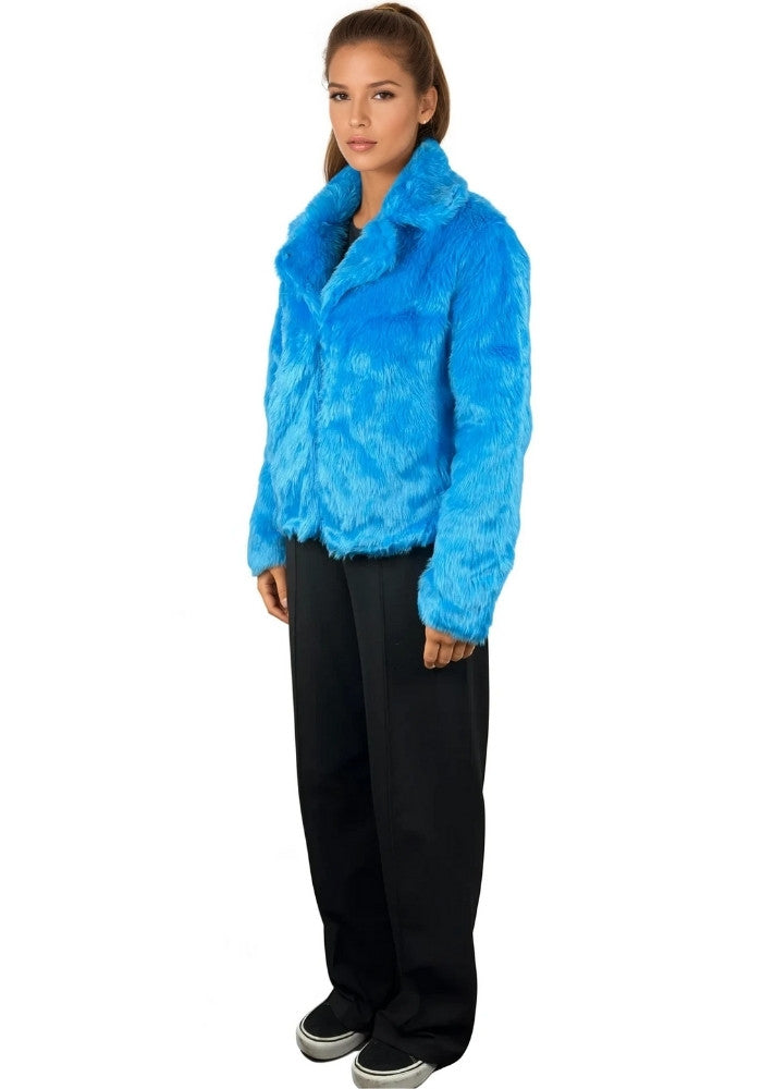 Bontjas Neon Blauw Dames - Festivales