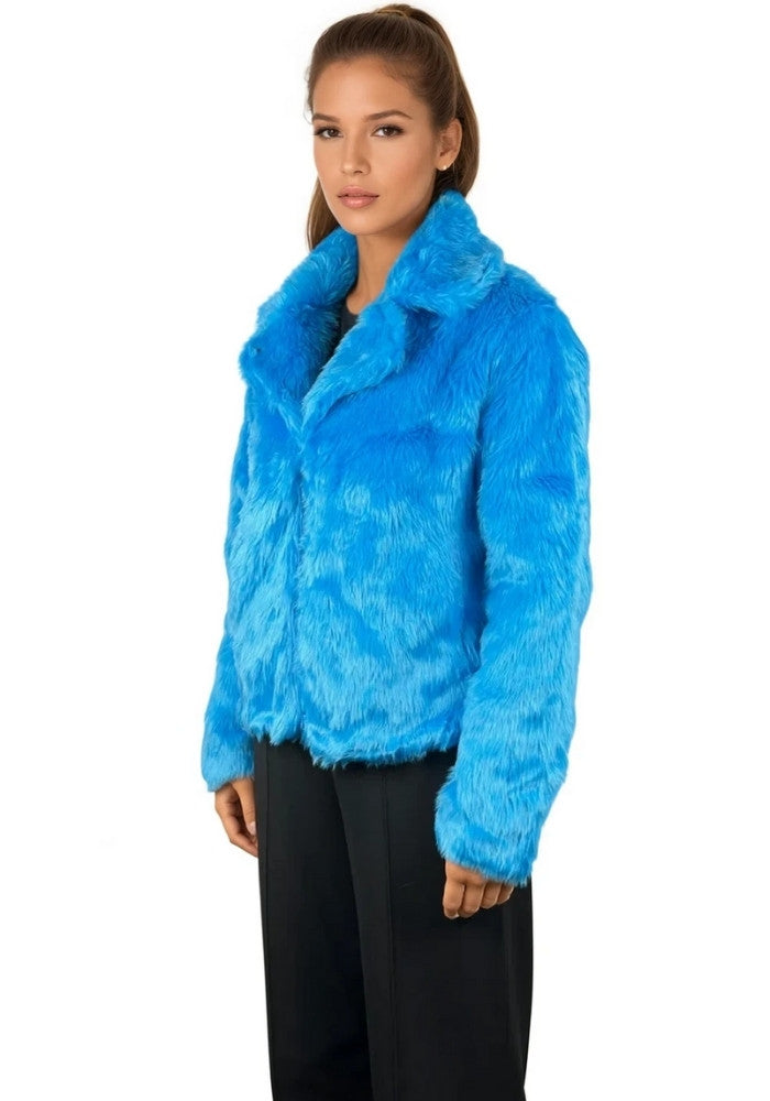 Bontjas Neon Blauw Dames - Festivales