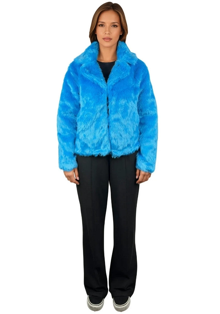 Bontjas Neon Blauw Dames - Festivales