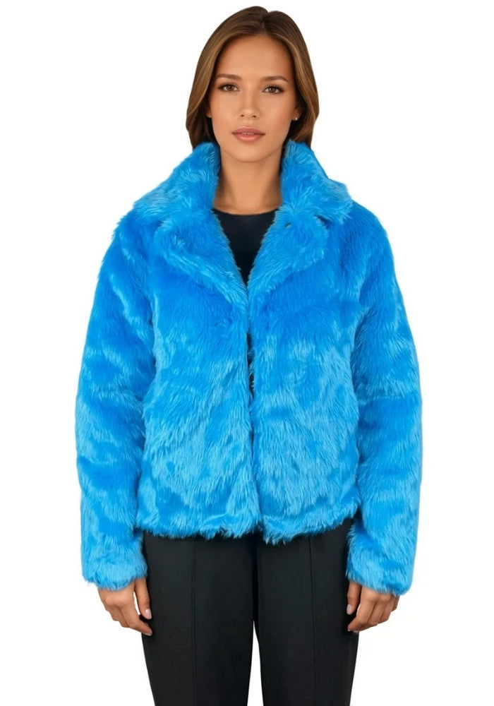 Bontjas Neon Blauw Dames - Festivales