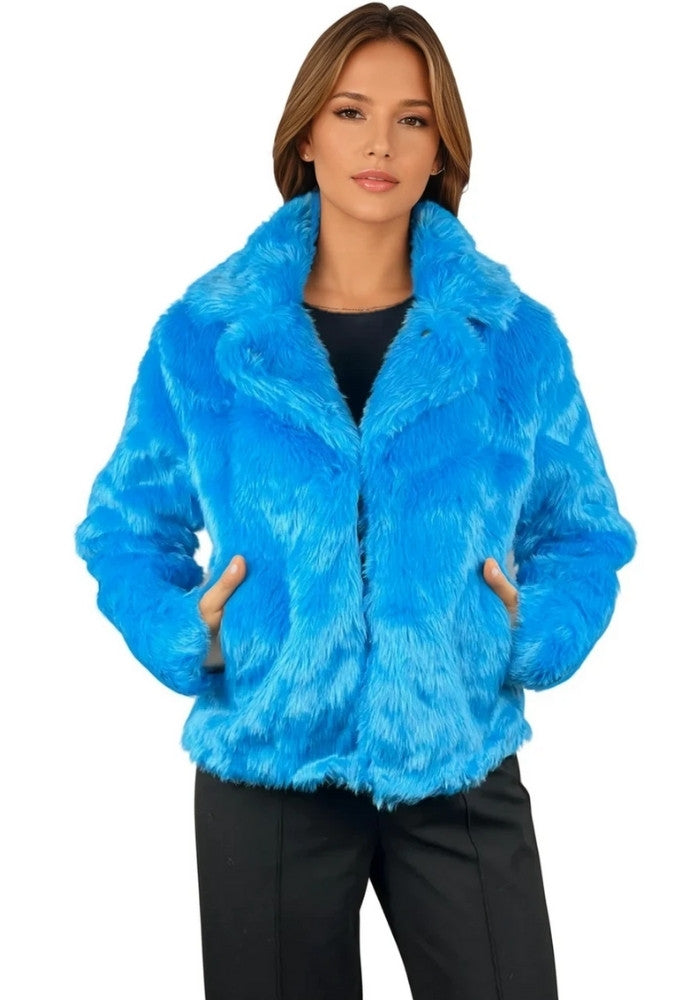 Bontjas Neon Blauw Dames - Festivales