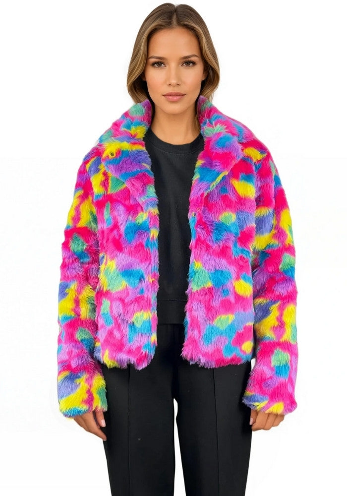 Bontjas Regenboog Camouflage Dames - Festivales