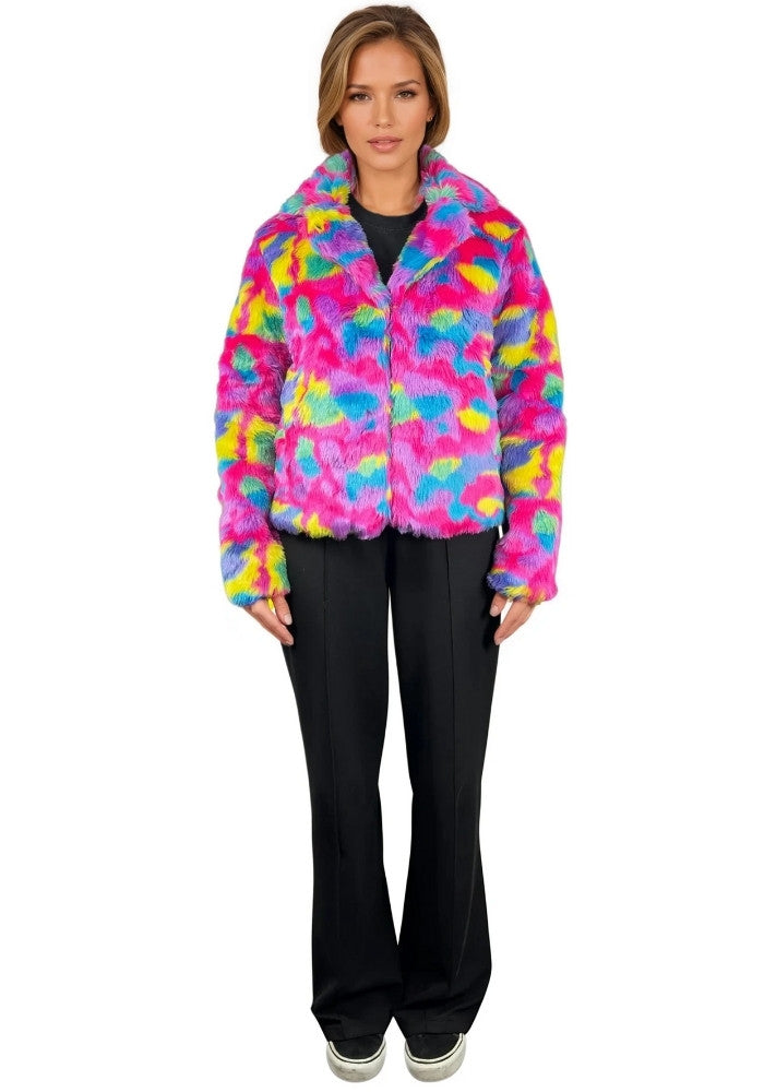 Bontjas Regenboog Camouflage Dames - Festivales