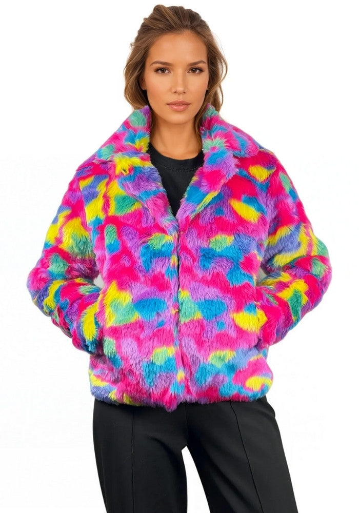 Bontjas Regenboog Camouflage Dames - Festivales