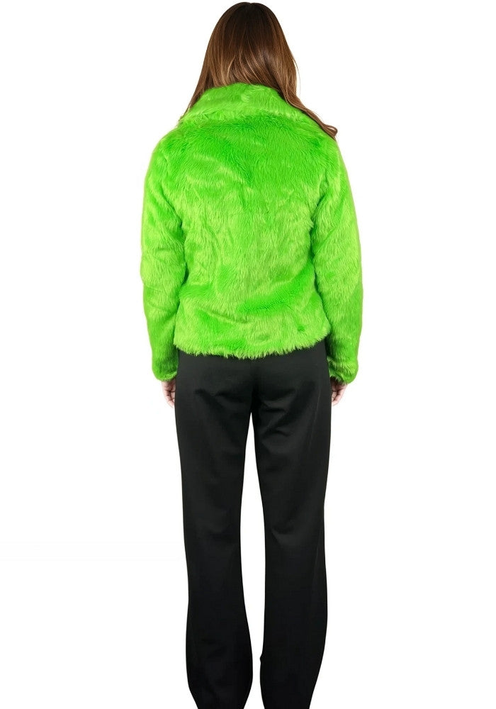 Bontjas Neon Groen Dames - Festivales