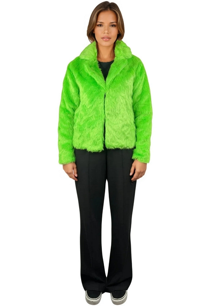 Bontjas Neon Groen Dames - Festivales