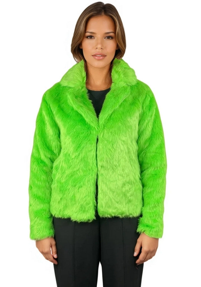 Bontjas Neon Groen Dames - Festivales