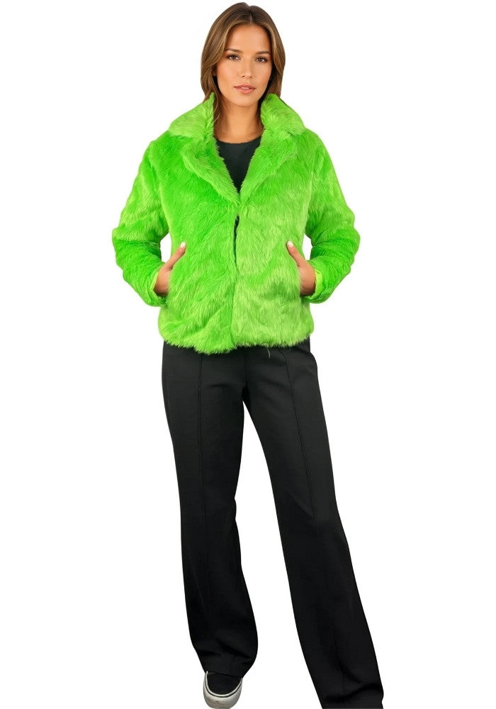 Bontjas Neon Groen Dames - Festivales