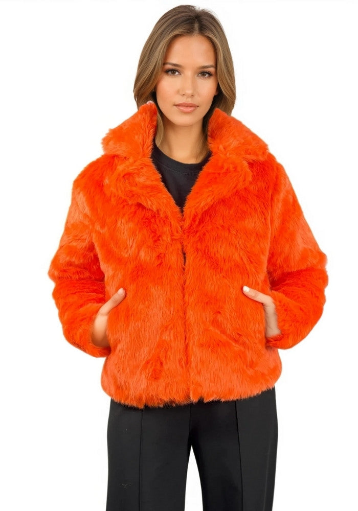 Bontjas Neon Oranje Dames - Festivales