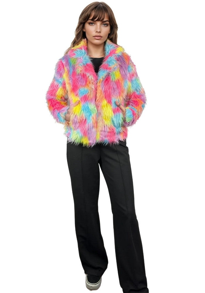 Bontjas Regenboog Pastel Dames - Festivales