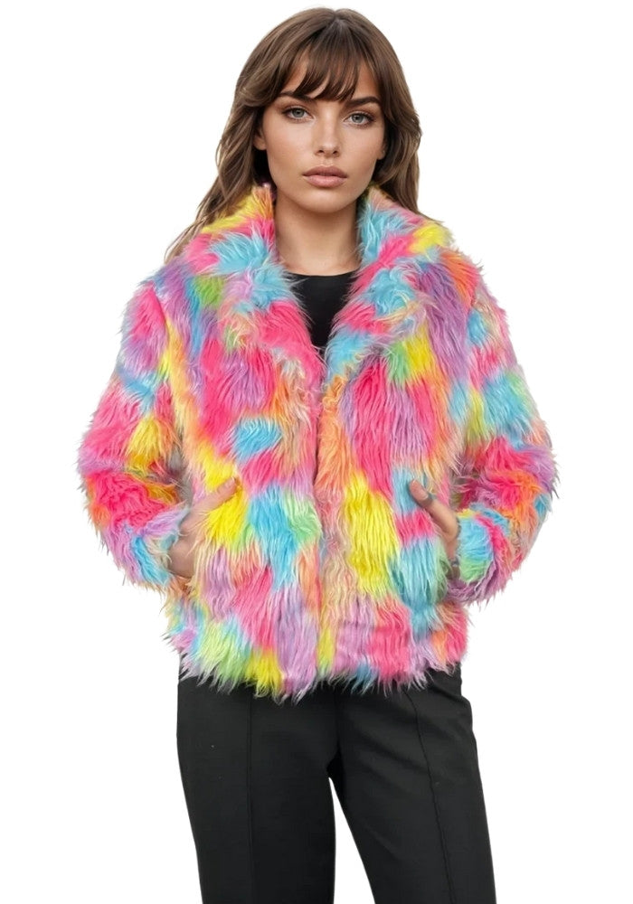 Bontjas Regenboog Pastel Dames - Festivales