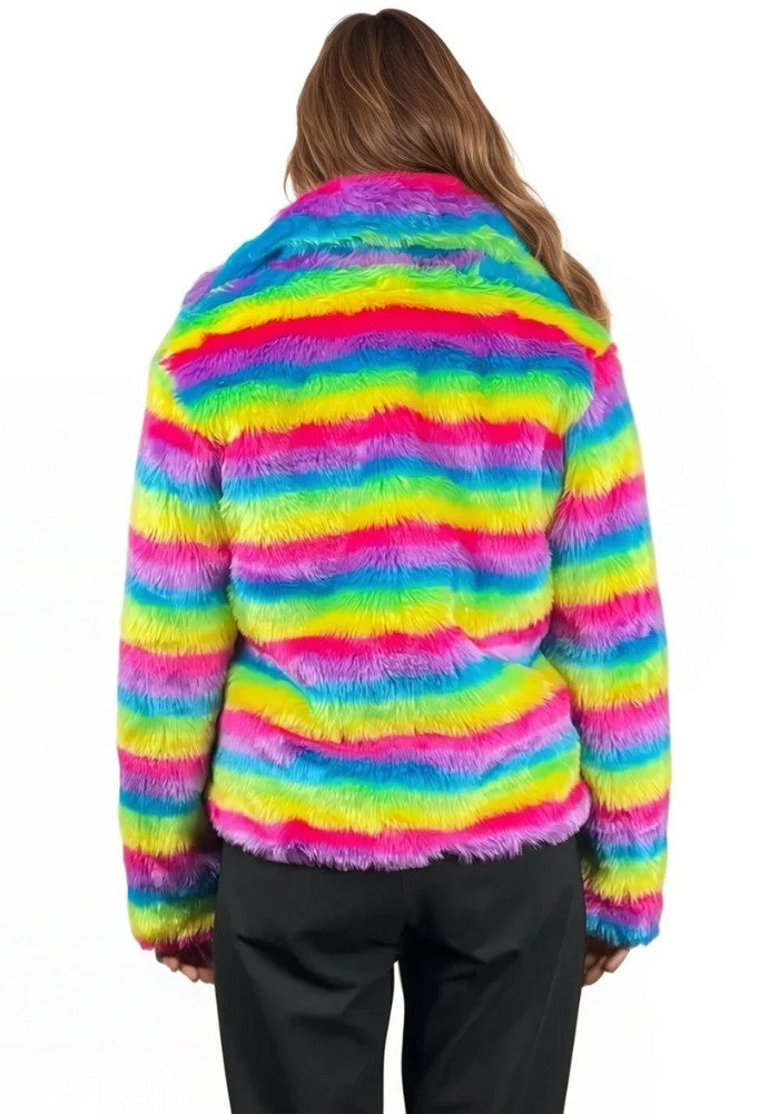 Bontjas Regenboog Streep Dames - Festivales