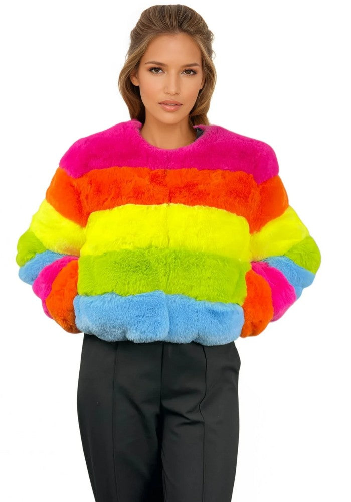 Bontjas Carnaval Dames Regenboog - Festivales