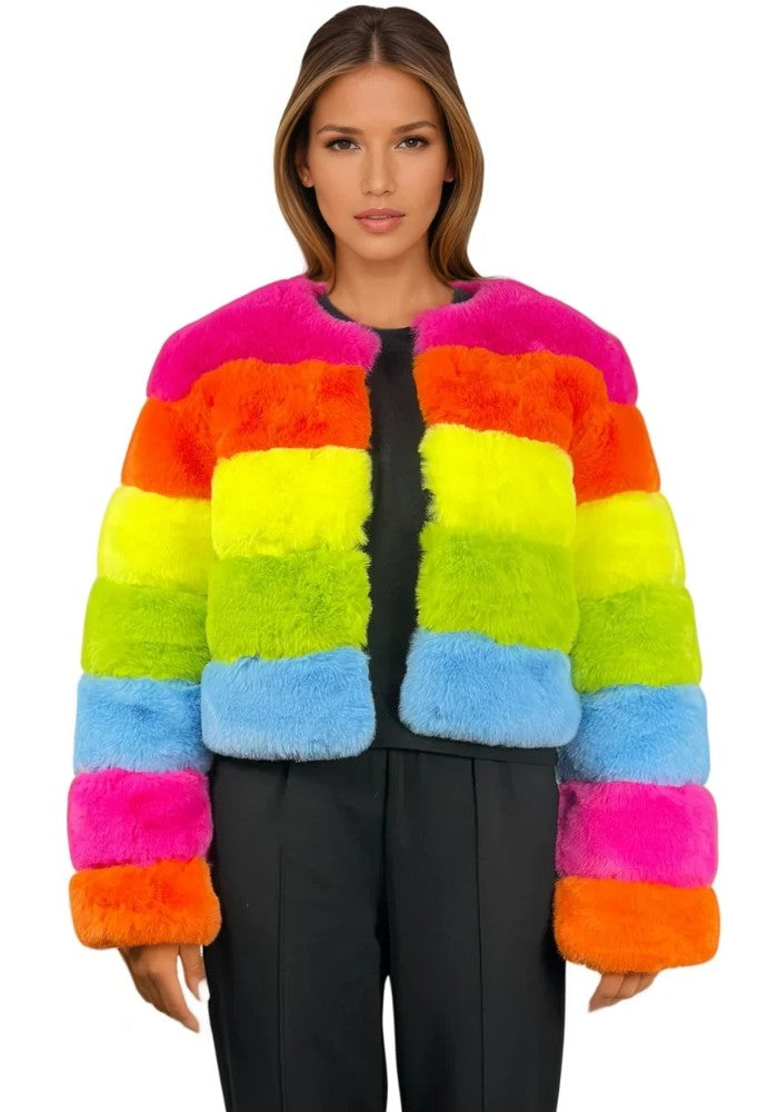 Bontjas Carnaval Dames Regenboog - Festivales