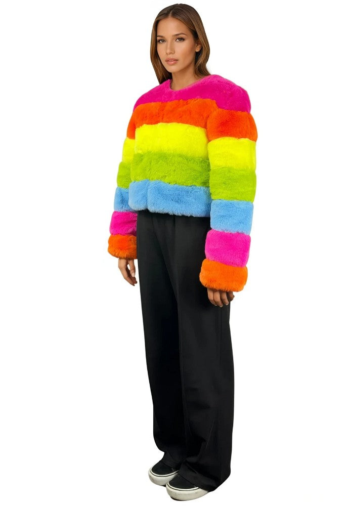 Bontjas Carnaval Dames Regenboog - Festivales