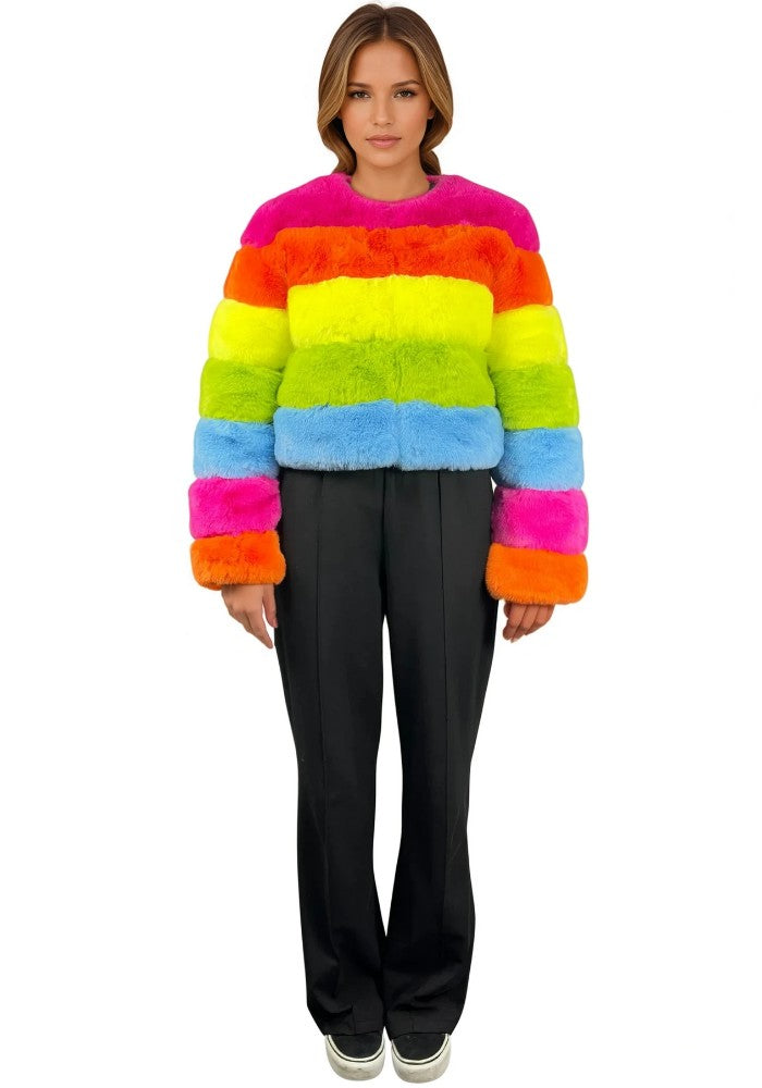 Bontjas Carnaval Dames Regenboog - Festivales