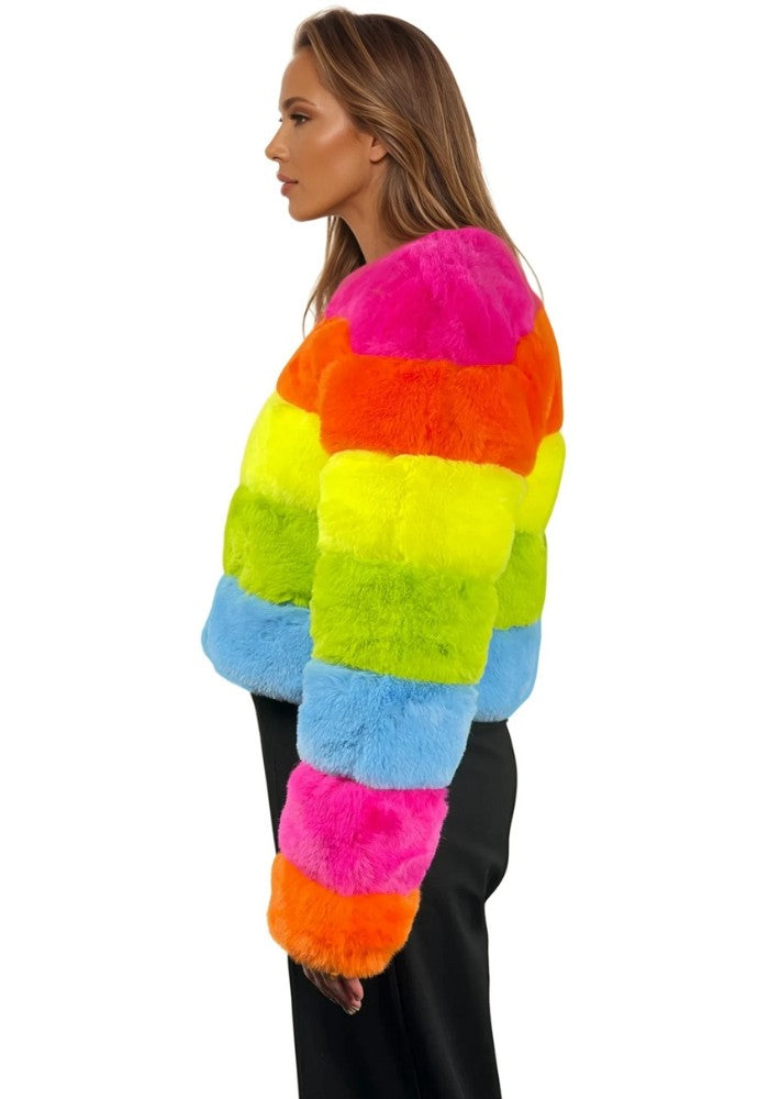 Bontjas Carnaval Dames Regenboog - Festivales