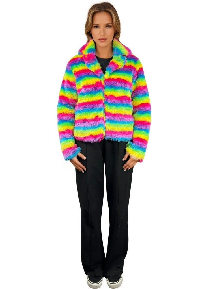 Bontjas Regenboog Streep Dames - Festivales