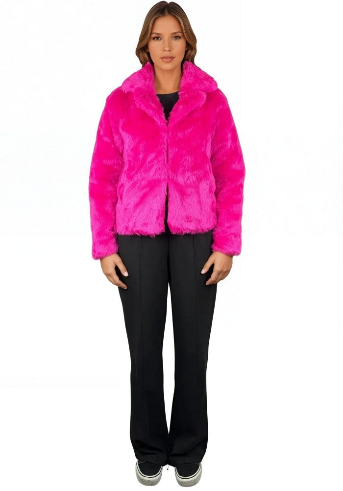 Bontjas Neon Roze Dames - Festivales