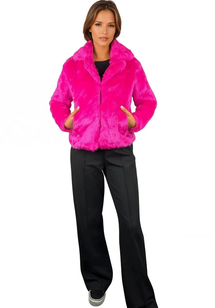 Bontjas Neon Roze Dames - Festivales