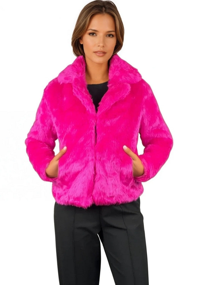 Bontjas Neon Roze Dames - Festivales