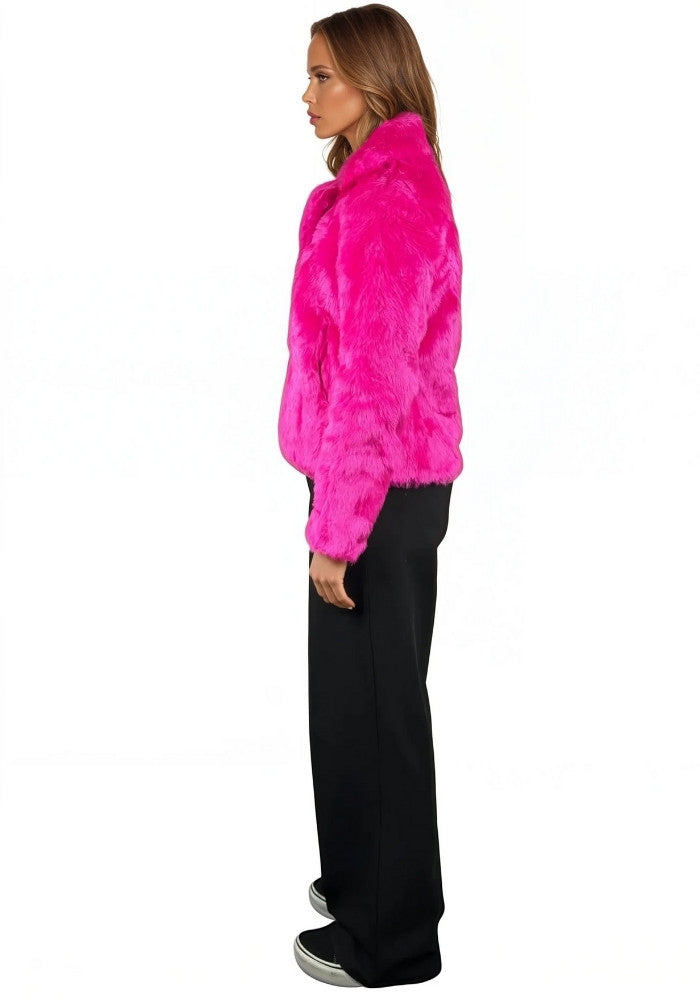 Bontjas Neon Roze Dames - Festivales