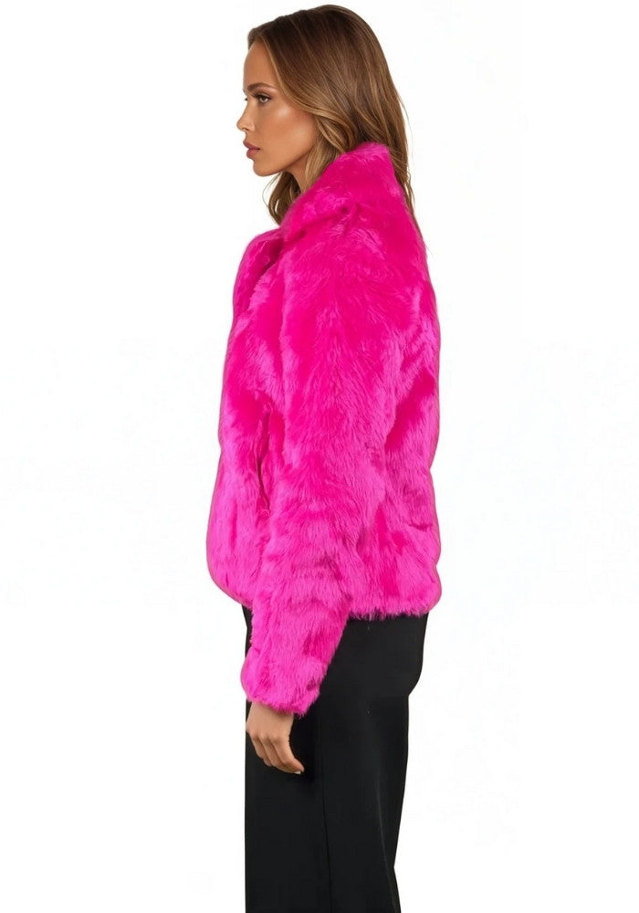 Bontjas Neon Roze Dames - Festivales