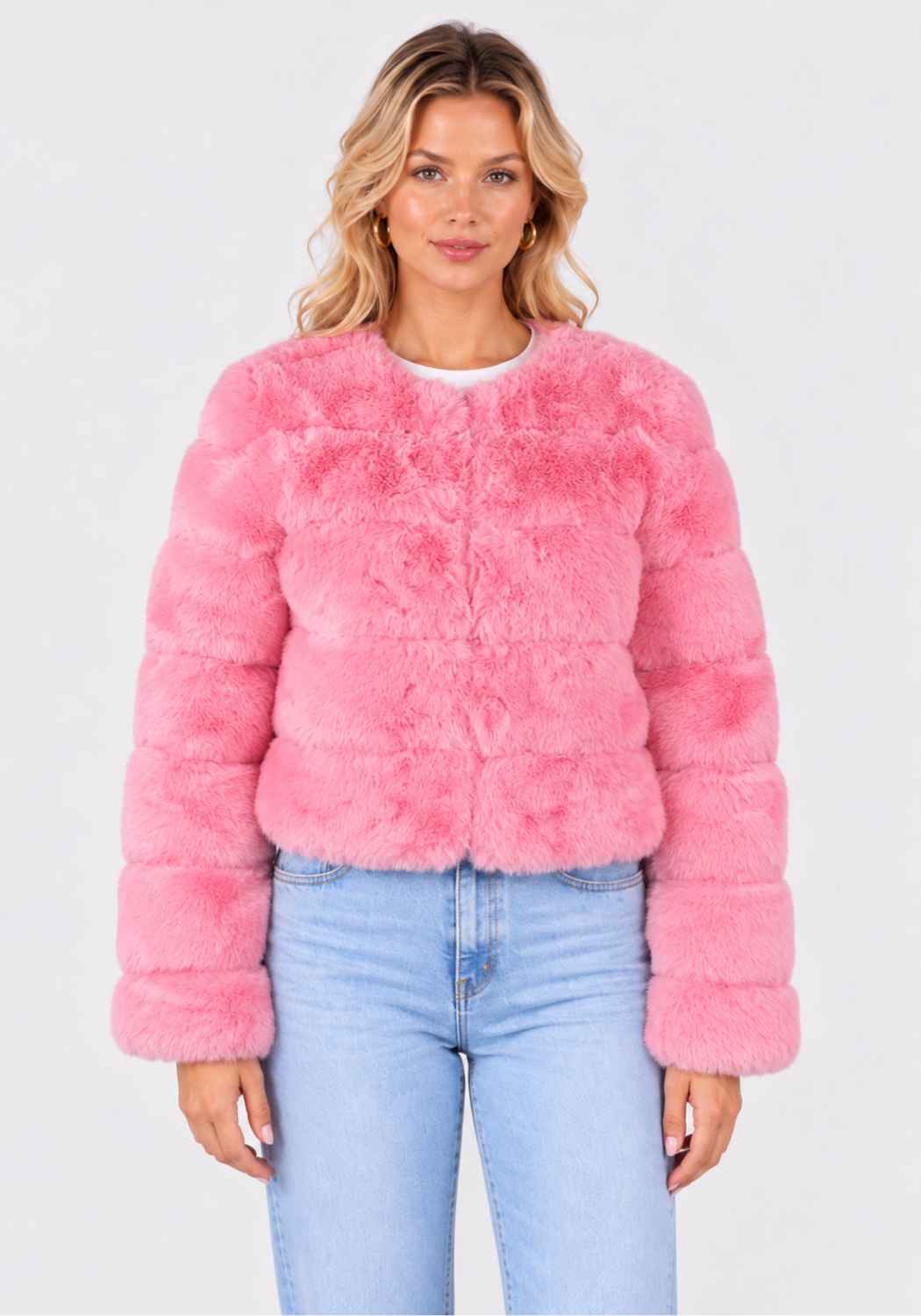 Bontjas Carnaval Dames Roze Fashion - Festivales