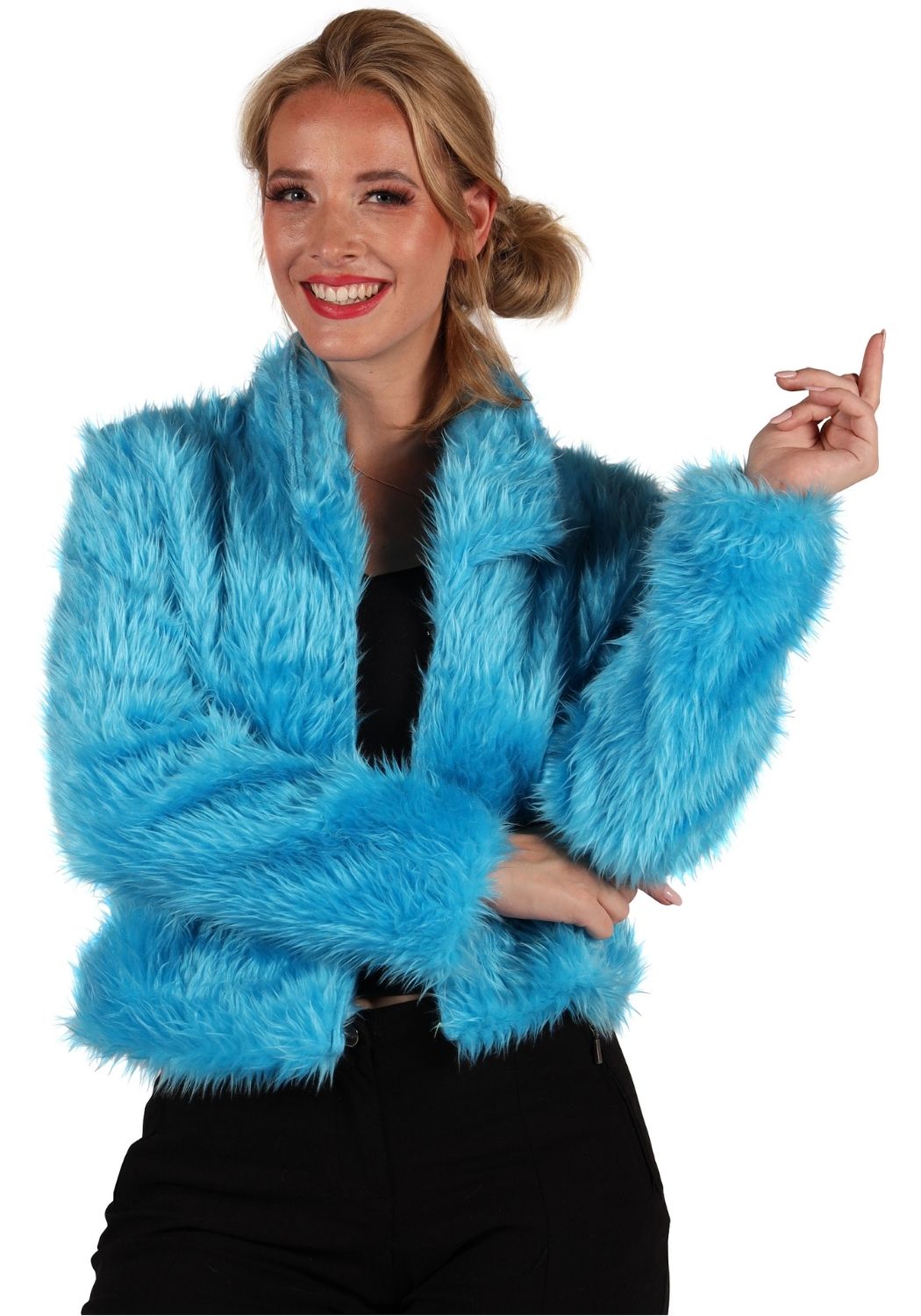 Bontjas Carnaval Dames Uni Turquoise - Festivales