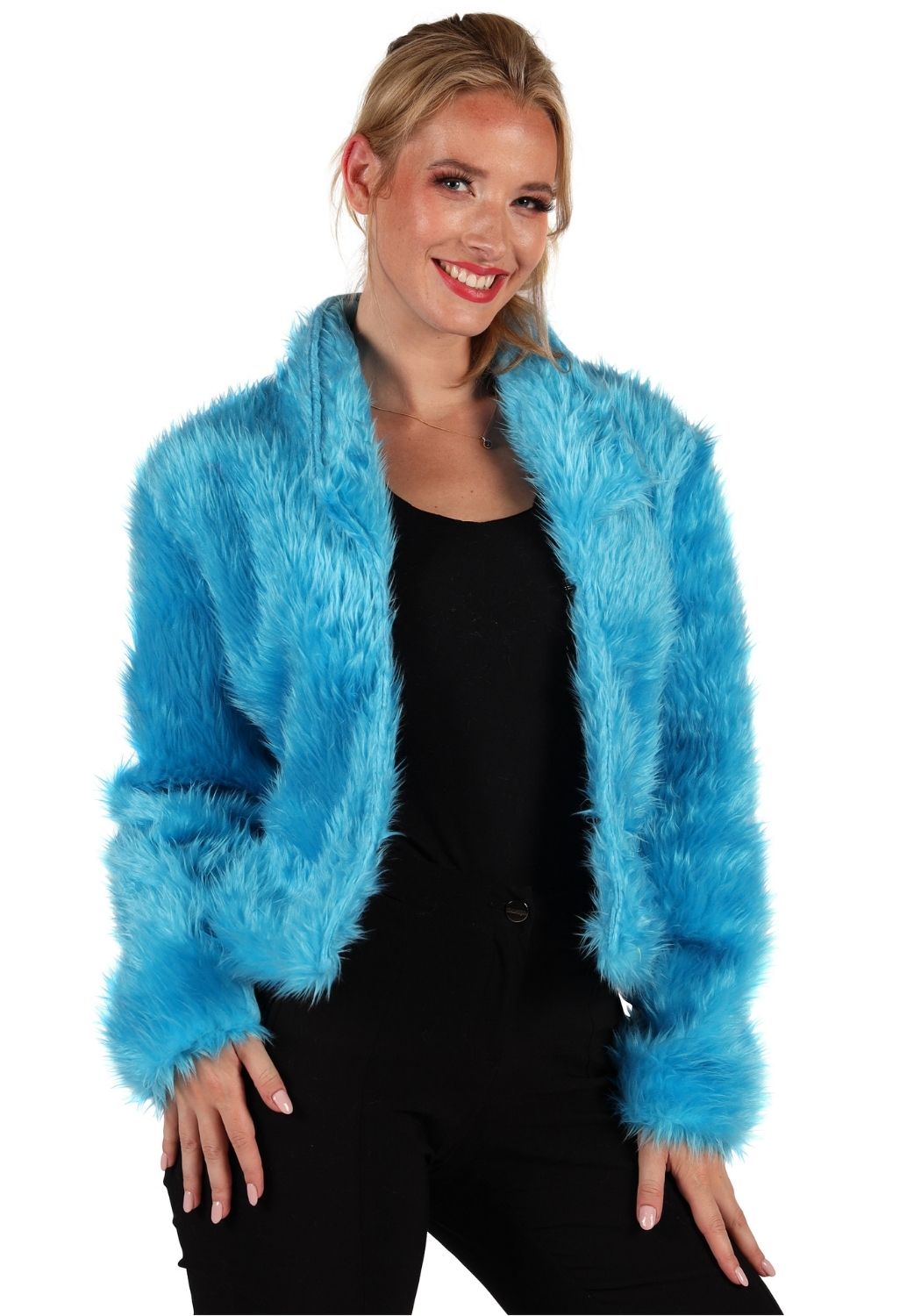 Bontjas Carnaval Dames Uni Turquoise - Festivales