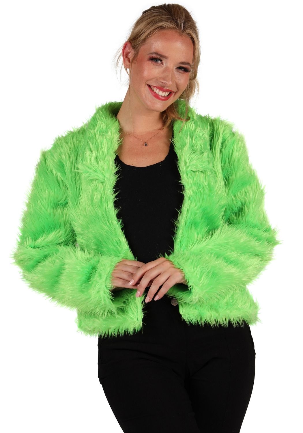 Bontjas Carnaval Dames Uni Groen - Festivales