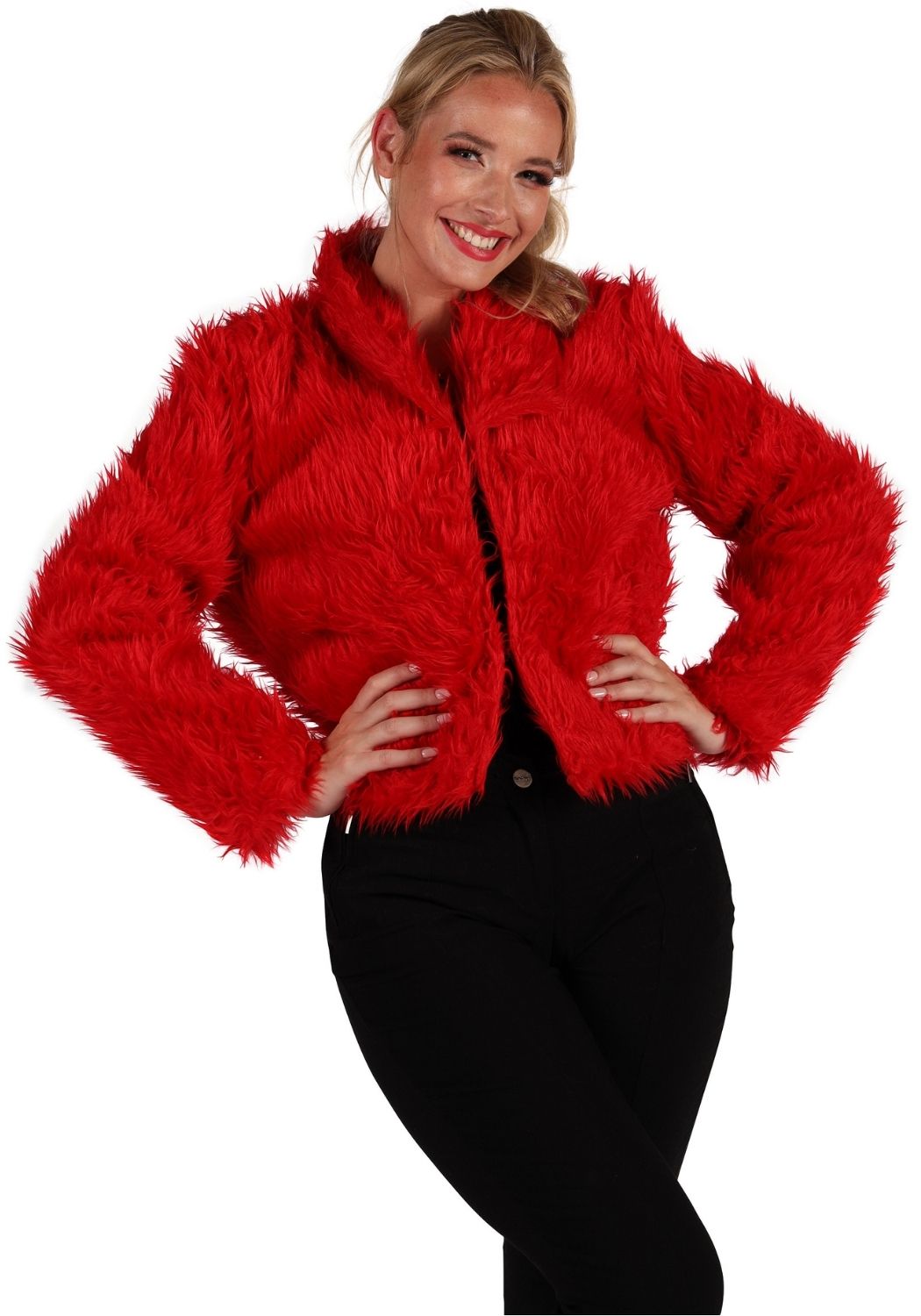 Bontjas Carnaval Dames Uni Rood - Festivales